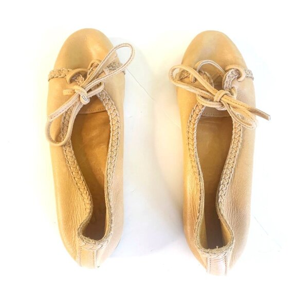 Bali ELF Made By Hand Leather Slip On Ballet Flats Tan Women’s Size 6 - Picture 2 of 6